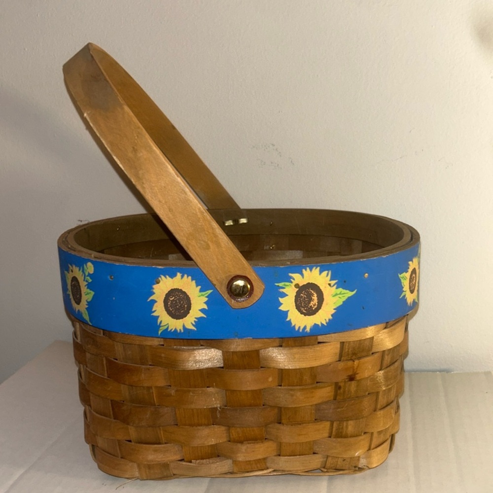Vintage Sunflower Basket